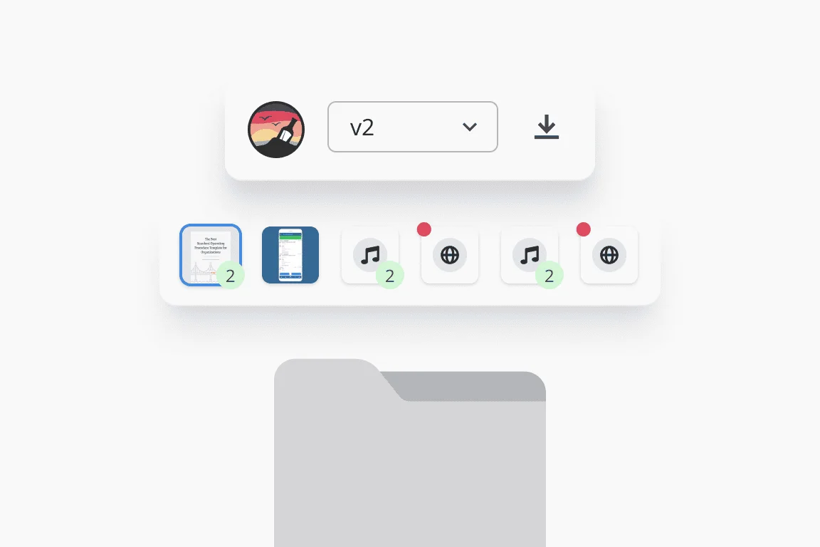 Campaign asset management showing organized files and version control